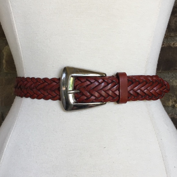 The Limited Belt S M Leather Braided Brown - Picture 1 of 7